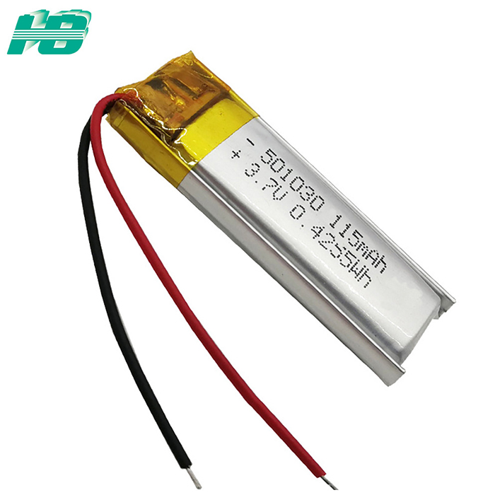 蓝狮501030聚合物<em>电池</em>115mAh三元锂离子软包充电电池3.7V厂家直销