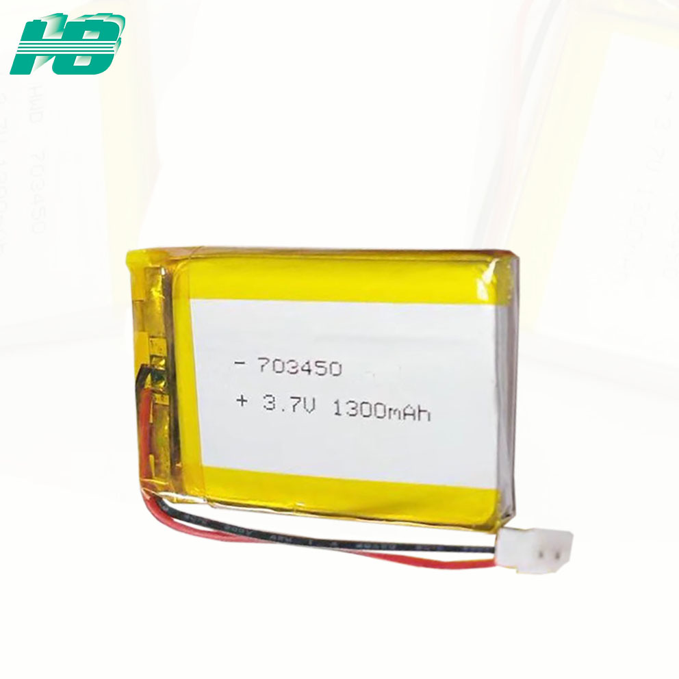 厂家直销703450聚合物锂电池1300mAh安防报警器3.7V充电电池定制