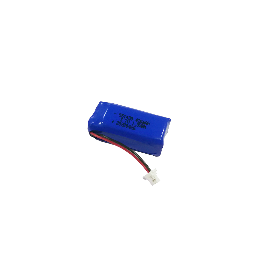 蓝狮551430聚合物锂电池420mAh智能水杯电源UN38.3认证<em>电池</em>包定制