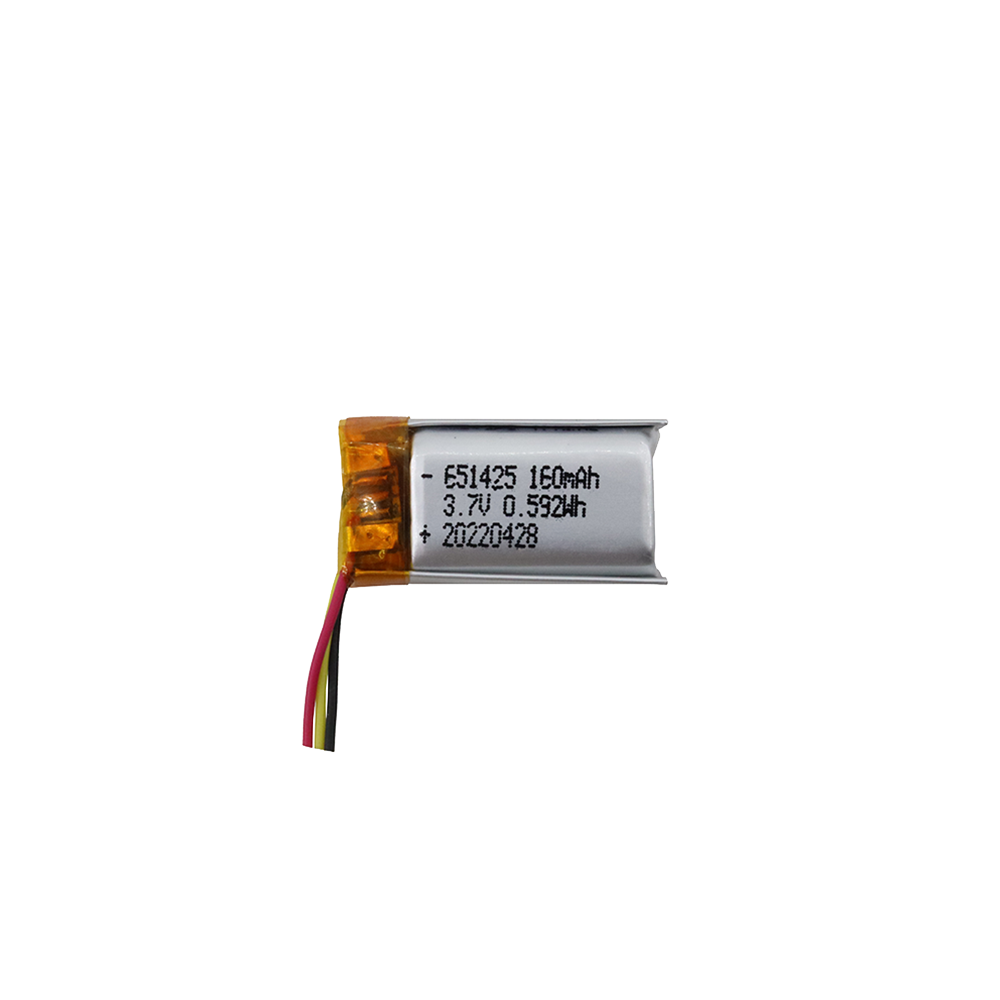 蓝狮651425聚合物锂电池软包160mAh定制3.7V睡眠仪模组电源厂家